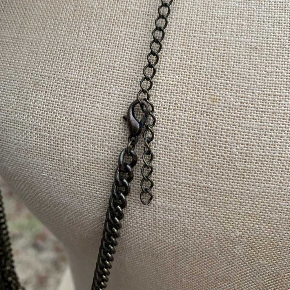 Symmetrical Chain Draped Tassel Necklace - Picture 6 of 6